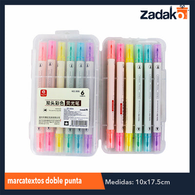 ZP-0904 BLISTER 6 COLORES MARCATEXTOS, CON 1 PZ O CAJA CON 192 PZS