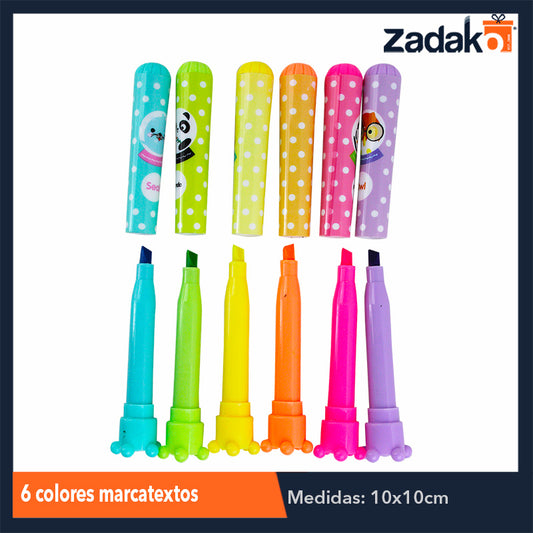ZP-0908 BLISTER 6 COLORES MARCATEXTOS, CON 1 PZ O CAJA CON 288 PZS