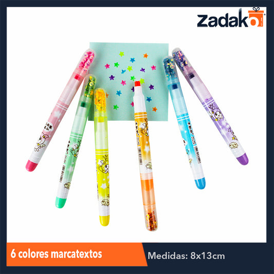 ZP-0909 BLISTER 6 COLORES MARCATEXTOS , CON 1 PZ O CAJA CON 288 PZS
