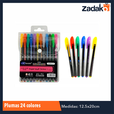 ZP-0802 BLISTER 24 COLORES PLUMAS, CON 1 PZ O CAJA CON 120 PZS