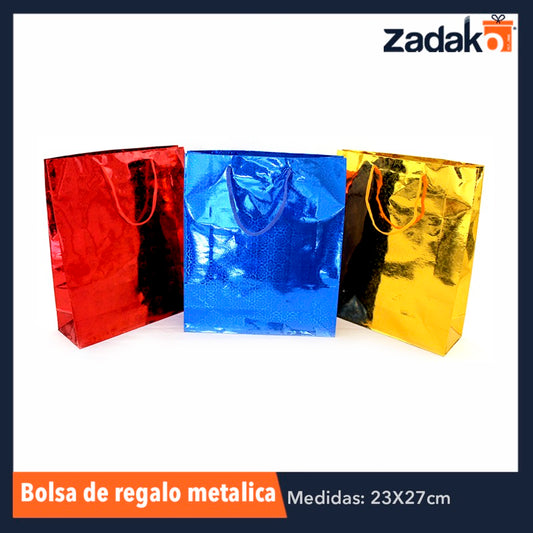 ZP-0812 BOLSA DE REGALO METALICA 23x27 CM CON 12 PIEZAS, O CAJA CON 80 PQTS