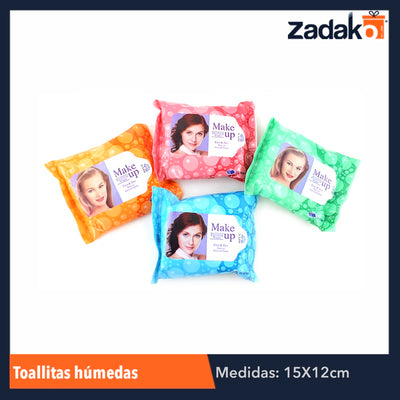 ZH-0053 TOALLITAS HUMEDAS 25 PZS, CON 1 PZ O CAJA CON 144 PZS