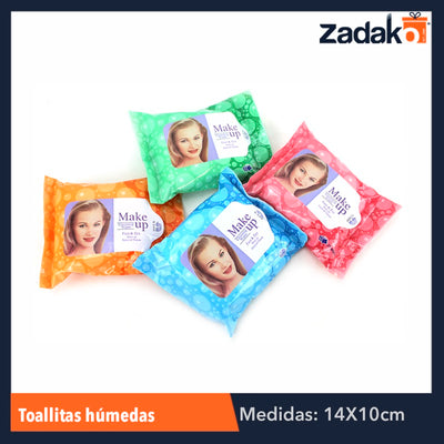 ZH-0053 TOALLITAS HUMEDAS 25 PZS, CON 1 PZ O CAJA CON 144 PZS