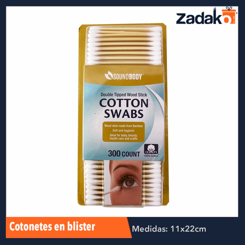 ZH-0093 COTONETES EN BLISTER, CON 1 PZ O CAJA CON 96 PZS