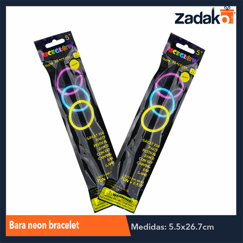 ZFI-0063 VARA NEON BRACELET, CON 1 PZ O CAJA CON 600 PZS