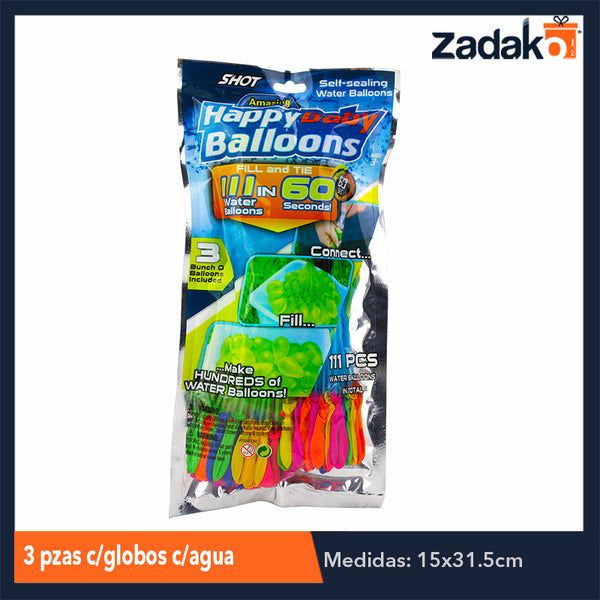 GPM-2164 ZFI-0069 SET 3 PZS PARA LLENAR GLOBOS CON AGUA, CON 1 PZ O CAJA CON 200 PZS