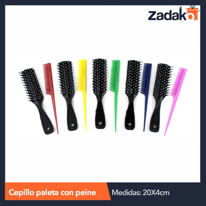 CEPILLO PALETA CON PEINE, CON 12 PZS, O CAJA CON 25 PQTS