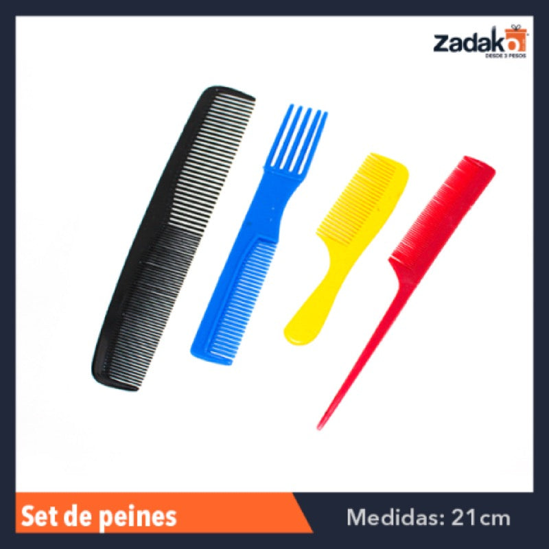 PAQUETE DE 4 PEINES  SM, CON 1 PZA O CAJA CON 600 PIEZAS