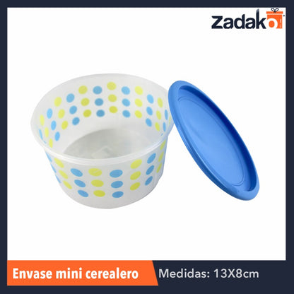 ENVASE MINI CEREALERO 900 ML NATURAL DECORADO 1 PZ O CAJA CON 144 PZS