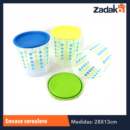ENVASE CEREALERO DE 1.8 LTS. NATURAL , CON 1 PZ O CAJA CON 64 PZS