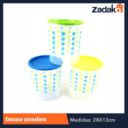 ENVASE CEREALERO DE 1.8 LTS. NATURAL , CON 1 PZ O CAJA CON 64 PZS