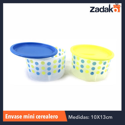 ENVASE MINI CEREALERO DE 900 ML. NATURAL, CON 1 PZ O CAJA CON 144 PZS