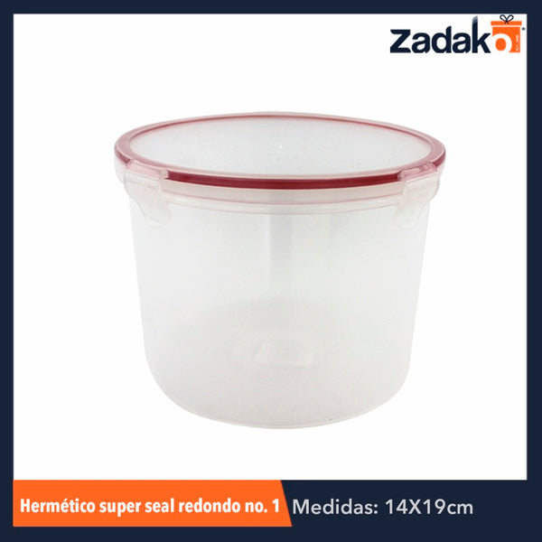 N-GPM-5903  HERMETICO SUPER SEAL REDONDO NO.1 DE 2800ML, CON 1 PZ O CAJA CON 24 PZS