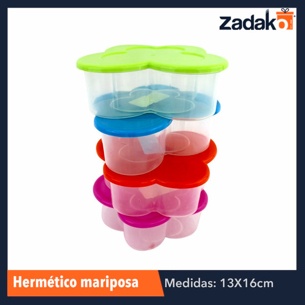 HERMÉTICO MARIPOSA 550 ML., CON 1 PZ O CAJA CON 90 PZS