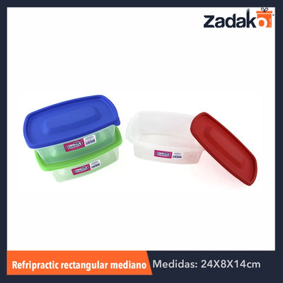 REFRI PRACTIC RECTANGULAR MEDIANO 1.8LT, CON 1 PZ O CAJA CON 15 PZS