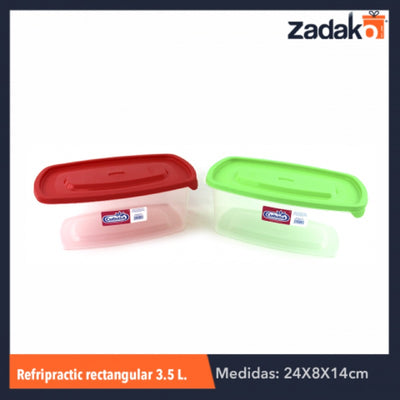 REFRI PRACTIC RECTANGULAR 3.5LT, CON 1 PZ O CAJA CON 15 PZS