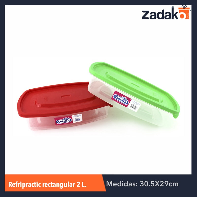 REFRI PRACTIC RECTANGULAR 2LT, CON 1 PZ O CAJA CON 15 PZS