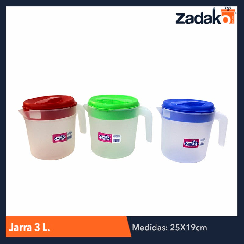 JARRA 3LT, CON 1 PZ O CAJA CON 10 PZS
