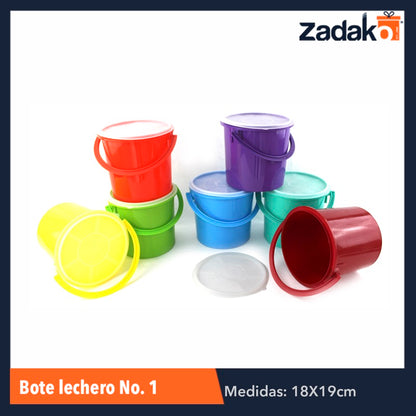BOTE LECHERO NO.1 C/TAPA CAP.3.5LT, CON 1 PZ O CAJA CON 25 PZS