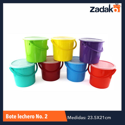 BOTE LECHERO NO.2 C/TAPA CAP.6LT, CON 1 PZ O CAJA CON 25 PZS