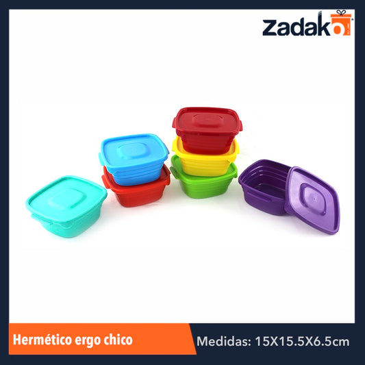 1075 HERMÉTICO ERGO CHICO C/TAPA CAP.600ML, CON 1 PZ O CAJA CON 25 PZS