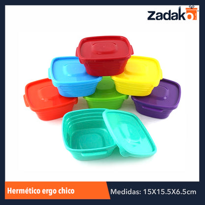 1075 HERMÉTICO ERGO CHICO C/TAPA CAP.600ML, CON 1 PZ O CAJA CON 25 PZS