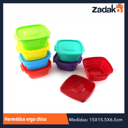 1075 HERMÉTICO ERGO CHICO C/TAPA CAP.600ML, CON 1 PZ O CAJA CON 25 PZS