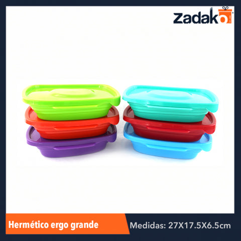 HERMÉTICO ERGO GRANDE C/TAPA CAP.1.3LT, CON 1 PZ O CAJA CON 25 PZS