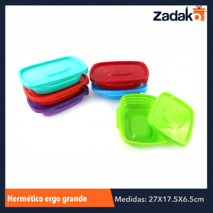 HERMÉTICO ERGO GRANDE C/TAPA CAP.1.3LT, CON 1 PZ O CAJA CON 25 PZS