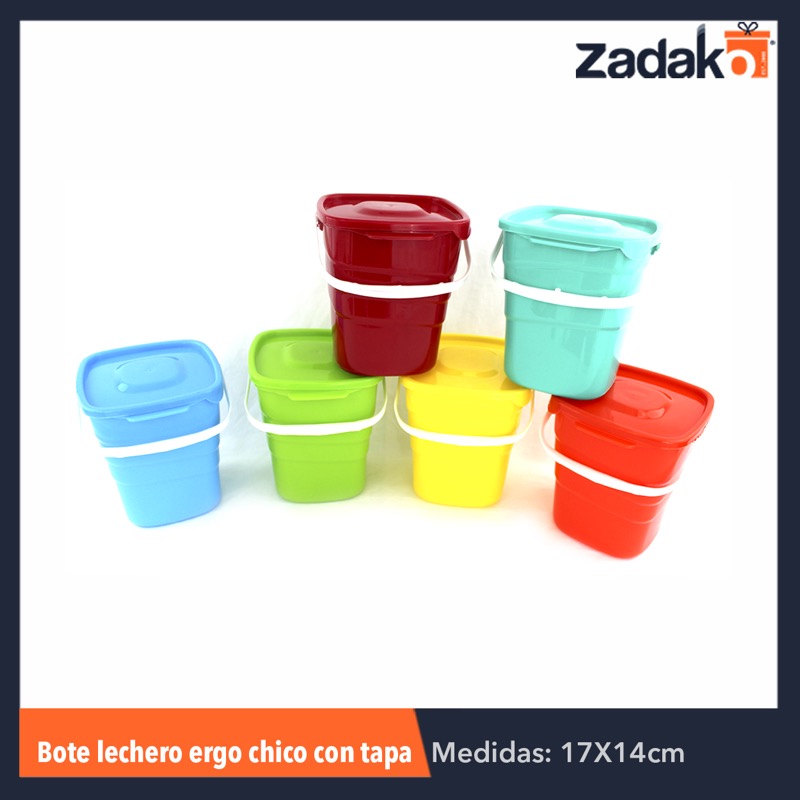 BOTE LECHERO ERGO CHICO C/TAPA CAP.2LT, CON 1 PZ O CAJA CON 25 PZS