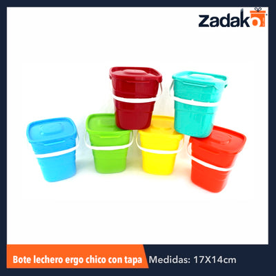 BOTE LECHERO ERGO CHICO C/TAPA CAP.2LT, CON 1 PZ O CAJA CON 25 PZS