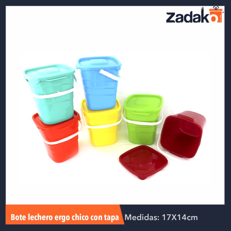 BOTE LECHERO ERGO CHICO C/TAPA CAP.2LT, CON 1 PZ O CAJA CON 25 PZS