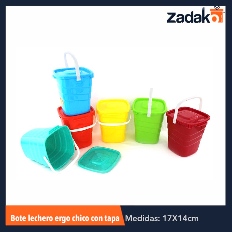 BOTE LECHERO ERGO CHICO C/TAPA CAP.2LT, CON 1 PZ O CAJA CON 25 PZS