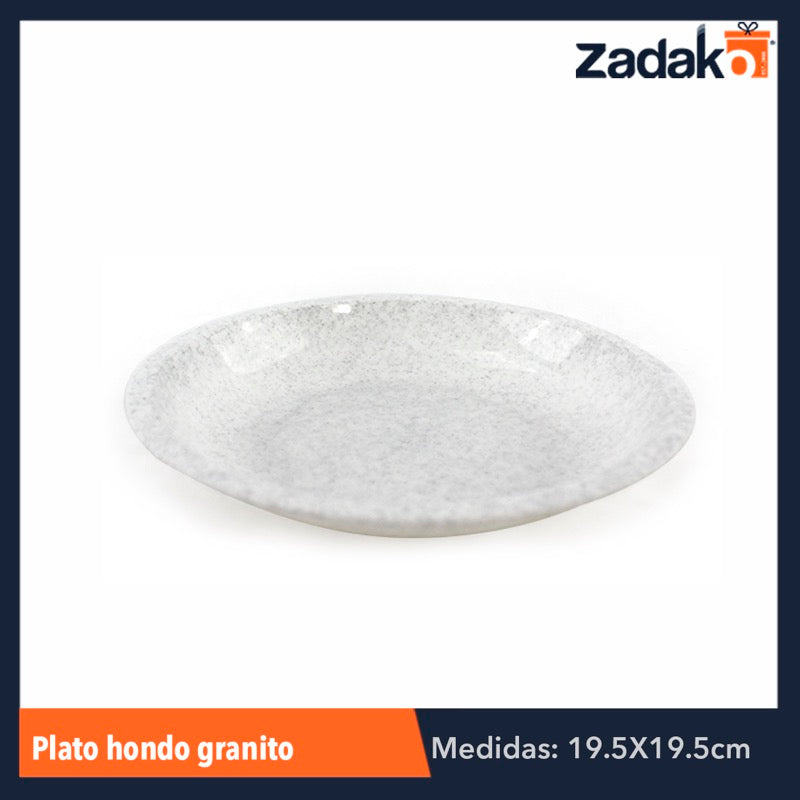 PLATO HONDO GRANITO, CON 1 PZ O CAJA CON 200 PZS