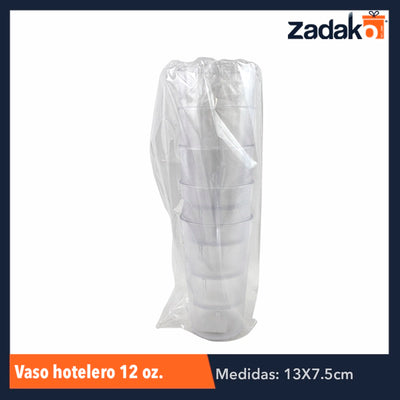 VASO HOTELERO 12 OZ, CON 1 PZ O CAJA CON 140 PZS