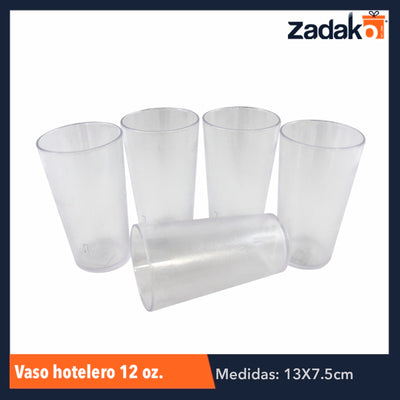 VASO HOTELERO 12 OZ, CON 1 PZ O CAJA CON 140 PZS