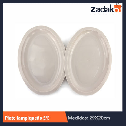 PLATO TAMPIQUENO BEIGE, CON 1 PZ O CAJA CON 100 PZS