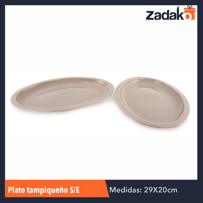 PLATO TAMPIQUENO BEIGE, CON 1 PZ O CAJA CON 100 PZS