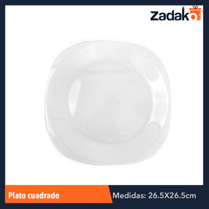 PLATO CUADRADO, CON 1 PZ O CAJA CON 50 PZS