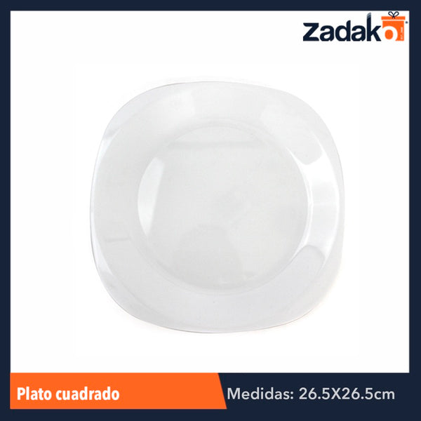 PLATO EXTENDIDO CUADRADO, CON 1 PZ O CAJA CON 50 PZS