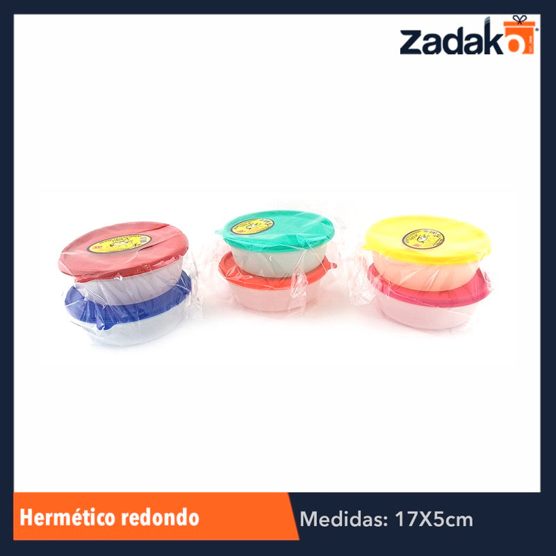 HERMETICO REDONDO 2 PZ, CON 1 PZ O CAJA CON 12 PZS