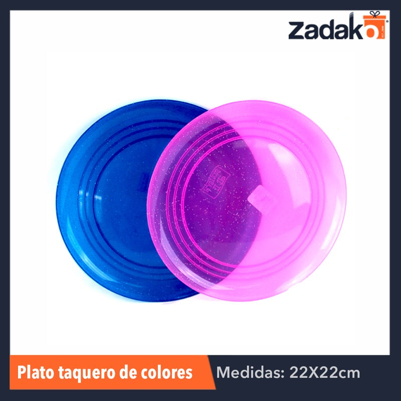 PLATO TAQUERO COLOR, CON 1 PZ O CAJA CON 100 PZS