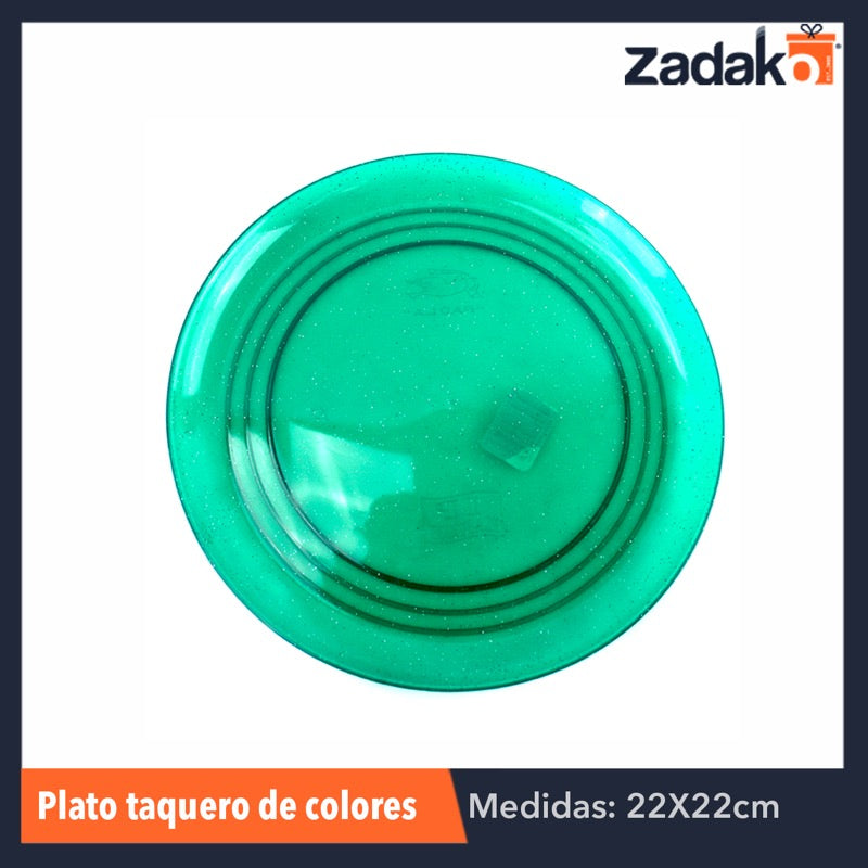 PLATO TAQUERO COLOR, CON 1 PZ O CAJA CON 100 PZS