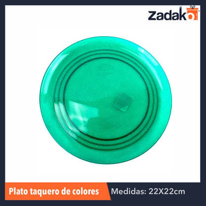 PLATO TAQUERO COLOR, CON 1 PZ O CAJA CON 100 PZS