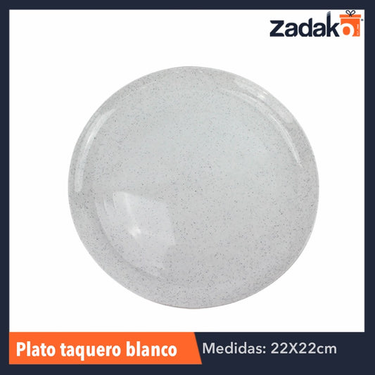 N-GPM-2411  PLATO TAQUERO BCO, CON 1 PZ O CAJA CON 100 PZS