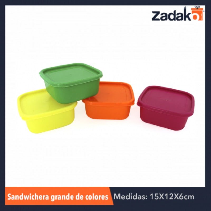 802-C SANDWICHERA COLORES 750 MLS, CON 1 PZ O CAJA CON 100 PZS