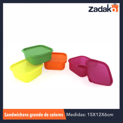 802-C SANDWICHERA COLORES 750 MLS, CON 1 PZ O CAJA CON 100 PZS