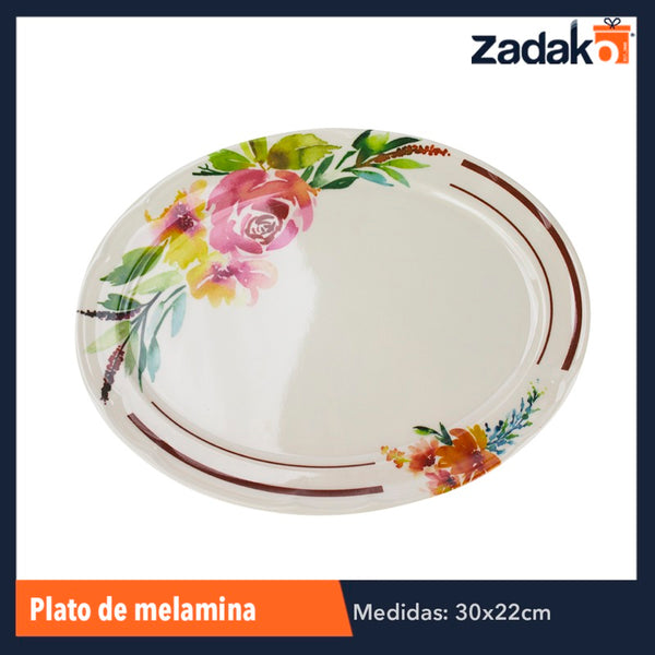 AB-7393-12 PLATO DE MELAMINA, CON 1 PZ O CAJA CON 60 PZS
