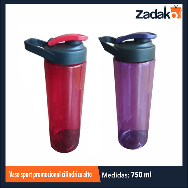 VASO SPORT PROMOCIONAL CILINDRICO ALTO  750 ML, CON 1 PZ O CAJA CON 140 PZS
