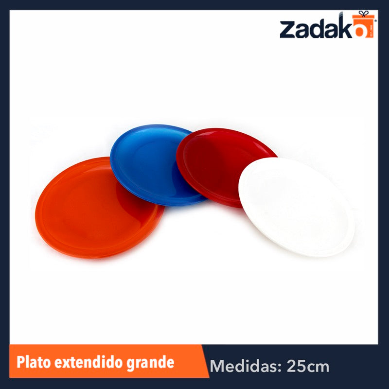 P001 PLATO EXTENDIDO GRANDE, CON 1 PZ O CAJA CON 100 PZS